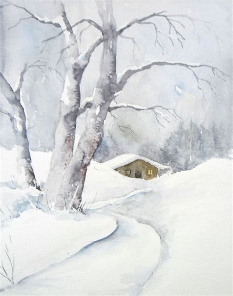 Pin By Sizuka Hitori On Painting Watercolor Art Winter Landscape