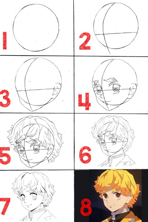 Easy Steps To Draw Zenitsu Demon Slayer Anime Drawing Tutorial For