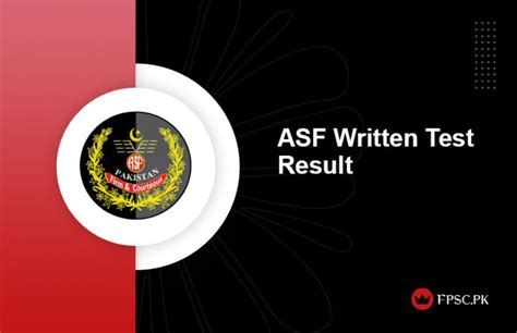 Asf Written Test Result 2024 Pk Expected Date