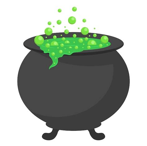 Premium Vector Cauldron With Magic Potion Vector Illustration