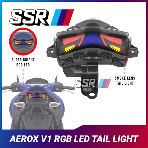 Aerox V Rgb Led Tail Light Assy Flowing Led Plug And Play Original Ssr