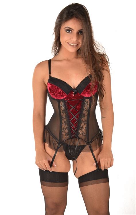 Espartilho Plus Size Veludo Sexy Cinta Liga Completo 48 A 54 R 89 99