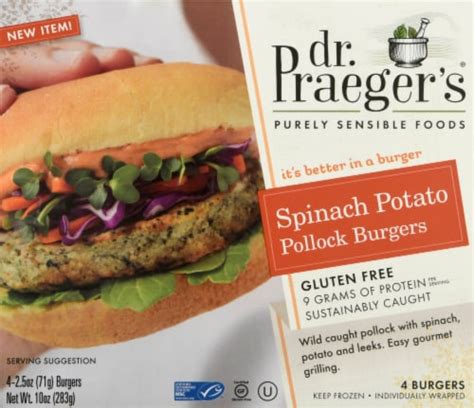 Dr Praeger S Gluten Free Spinach Potato Pollock Burgers 4 Ct 2 5 Oz