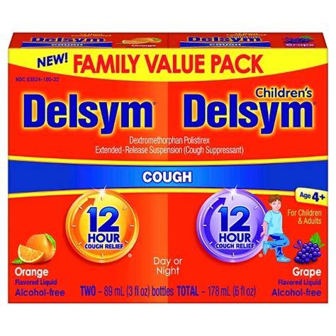 Delsym® Day or Night Orange Cough Syrup Pack : Target