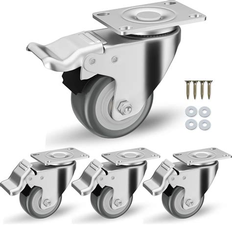 Caster Wheels Inch Casters Casters Set Of Heavy Duty Cloatfet