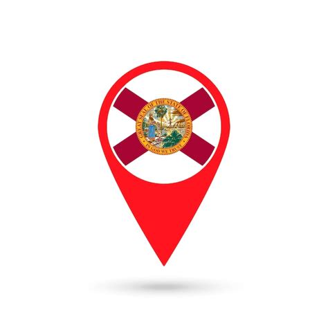 Premium Vector Map Pointer With Flag Of Florida Vector Illustration