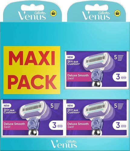 Pack 9 Lames Gillette VENUS Deluxe Smooth Swirl Recharges Rasoir