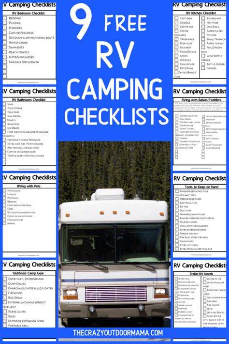 The Ultimate Rv Camping Checklists 9 Free Printable Rv Checklist Pdfs