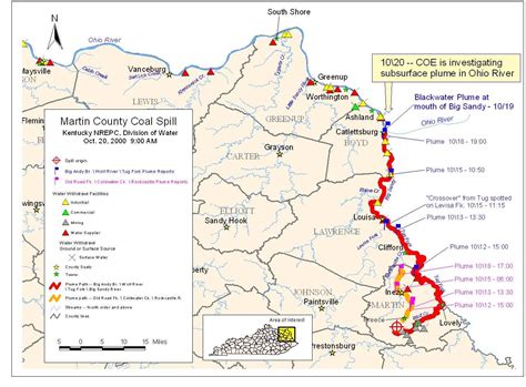 Views Of The Martin County Coal Slurry Spill On Oct. 11, 2000