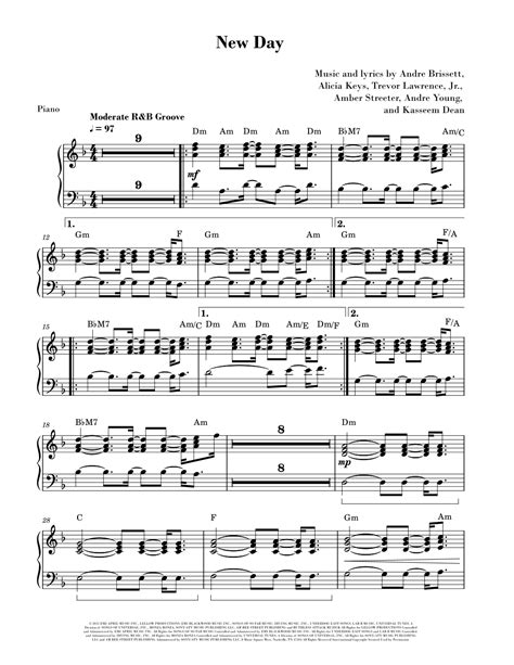 New Day Arr David Lartey By Alicia Keys Sheet Music For Easy Piano