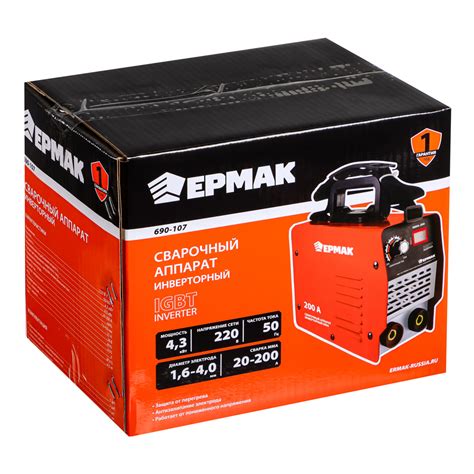 ЕРМАК Сварочный аппарат, инверторный, 200А арт. 690-107 купить в г ...