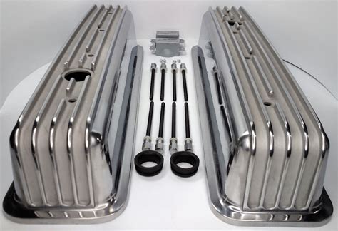 Small Block Chevy 350 Center Bolt Valve Covers Finned Style