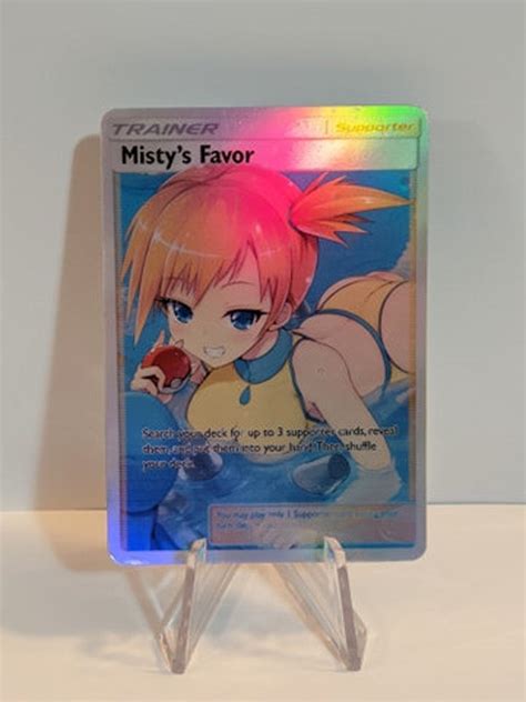 Full Art Holographic Pokemon Orica Custom Waifu Card Misty Etsy