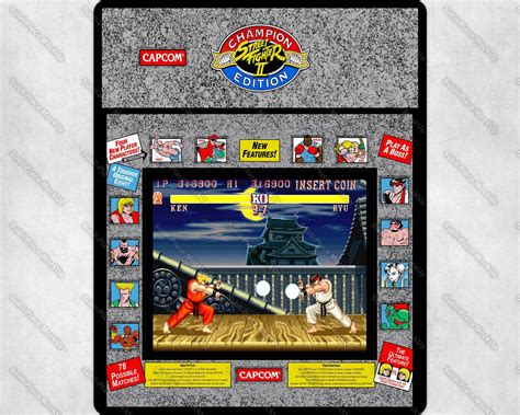 Street Fighter 2 Champion Edition Arcade Game Marquee Bezel