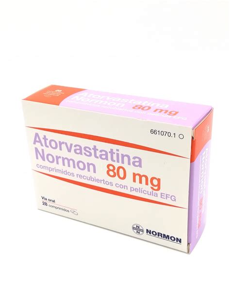 ATORVASTATINA NORMON 80 Mg COMPRIMIDOS RECUBIERTOS CON PELICULA EFG