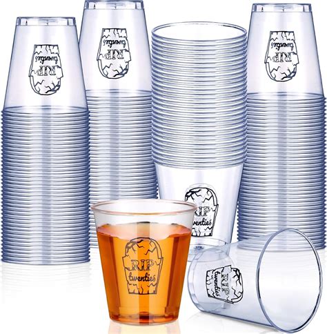 Mumufy 100 Pcs Rip 20s Birthday Decorations Shot Glasses 2oz Death To My 20s Party