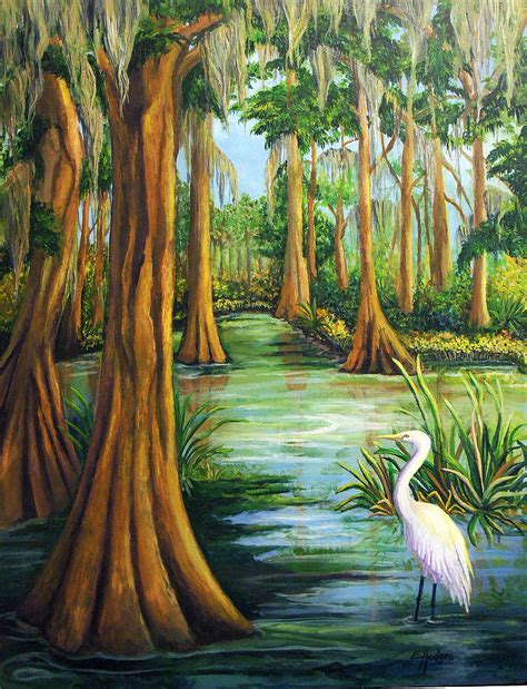 Cypress Swamp Painting By Elaine Hodges Pixels