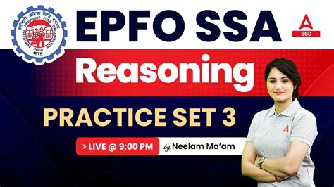 EPFO SSA Classes 2023 EPFO SSA Reasoning Class Practice Set 3 By