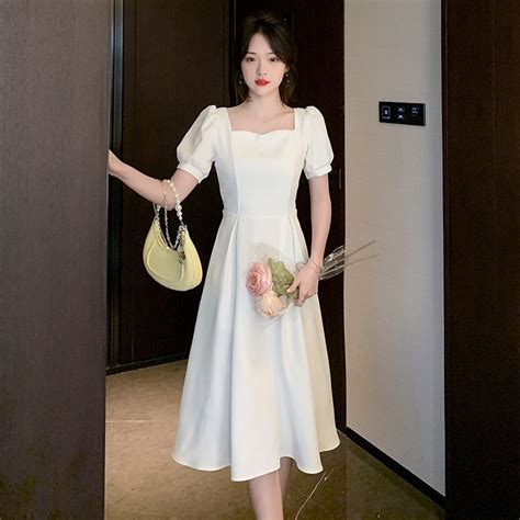 Korean White Dress For Woman Casual Bodycon Long Dress Plus Size Xl