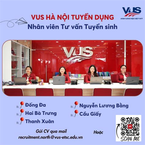Anh Văn Hội Việt Mỹ Vus Miền Bắc Tuyển Dụng Mới Nhất