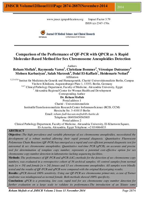 (PDF) Comparison of the Performance of QF-PCR with QPCR as A Rapid ...