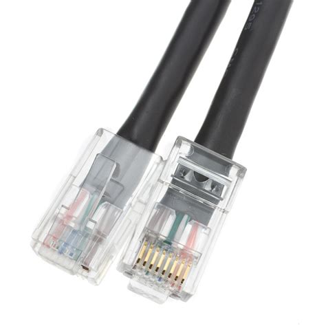 Cat5e Black Copper Ethernet Cable Bootless 6in