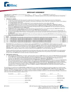 Fillable Online Merchant Agreement Fax Email Print Pdffiller