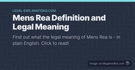 Mens Rea Definition - What Does Mens Rea Mean?