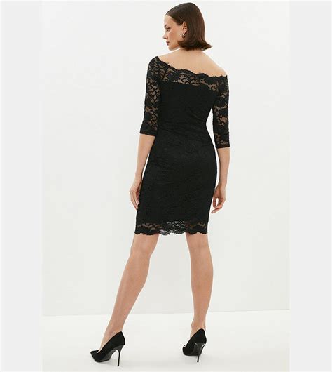 Buy Coast Bardot Lace Midi Dress In Black 6thstreet Kuwait