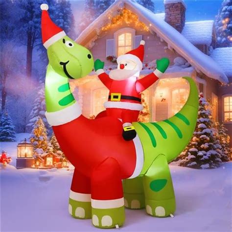 Holiday 6ft Christmas Inflatable Blow Up Santa Claus Riding A