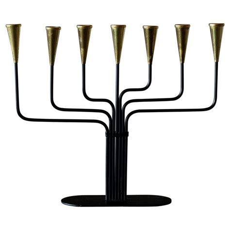 Ystad Metall Candelabra Gunnar Ander Swedish Mid Century Modern Brass