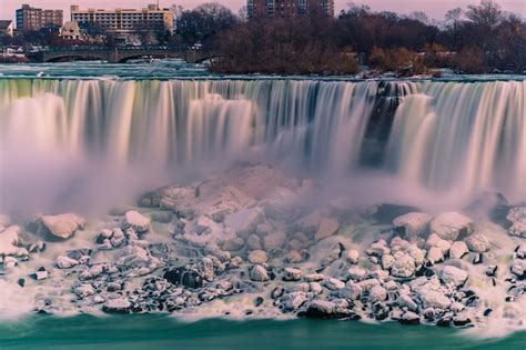 Premium Photo Niagara Waterfall Long Exposure At Usa Canada Borde