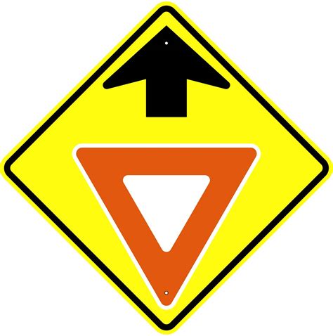 Yield Ahead Symbol With Arrow Sign W3 2s Cheap Street Signs