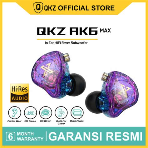 Promo Qkz Ak6 Max With Mic In Ear Earphone Hifi Heavy Bass Ungu Kab