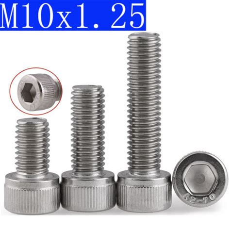 M10 1 25 Fine Thread 304 Stainless Steel Socket Head Caps Screws