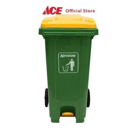 Jual Ace Krisbow Ltr Tempat Sampah Outdoor Pedal Hijau Kuning