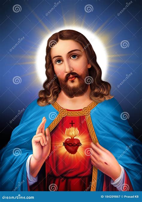 Jesus Christ Divine Mercy of Sacred Heart Stock Illustration ...