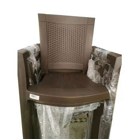 With Hand Rest Arms Brown Designer Plastic Chair Height 2 5 3 Feet