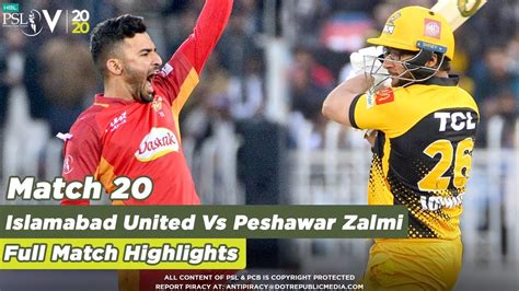 Islamabad United Vs Peshawar Zalmi Full Match Highlights Match