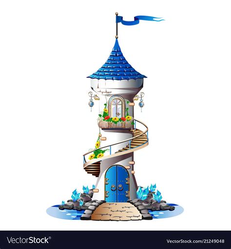 Fairytale Tower With Crystals Royalty Free Vector Image