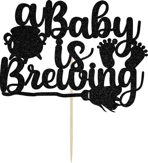 A Baby Is Brewing Cake Topper Halloween Theme Baby Shower Gender Reveal