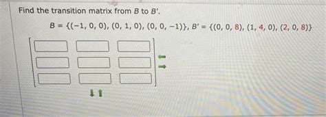 Solved Find The Transition Matrix From B To B Chegg