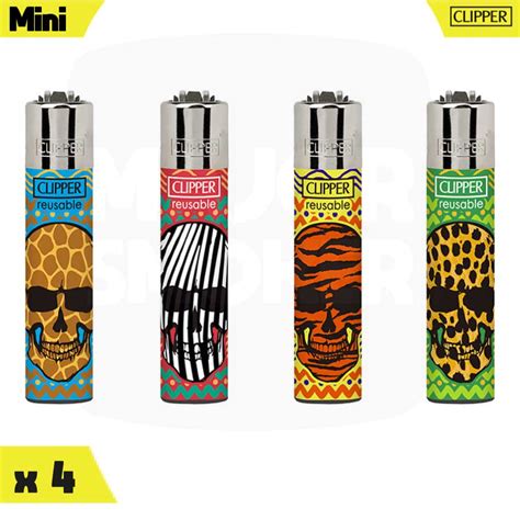 Briquet Clipper Micro Skulls Par Lot De Majorsmoker