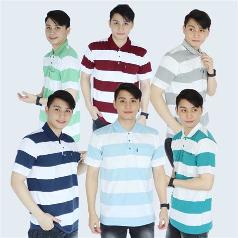 Jual Liso Wear Kaos Kerah Pria Kaos Salur Engineering Stripe Balok