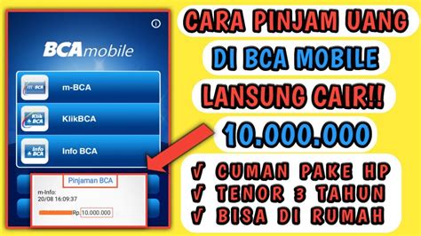 Cara Pinjam Uang Di Bca Mobile Banking Terbaru Pinjaman Online