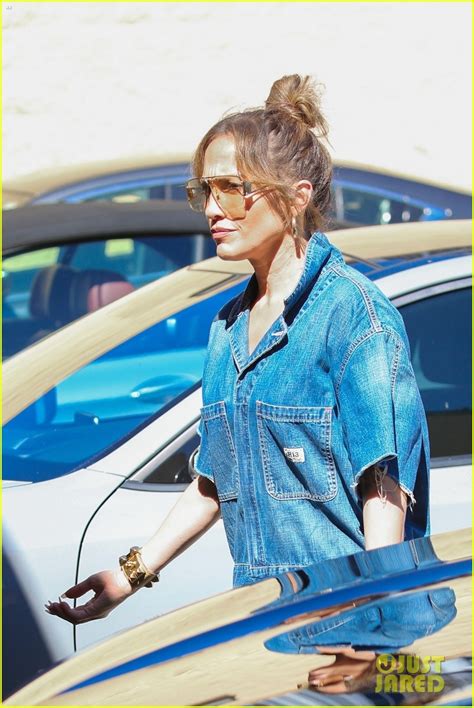 Jennifer Lopez Rocks Denim Jumpsuit for Studio Outing in Hollywood