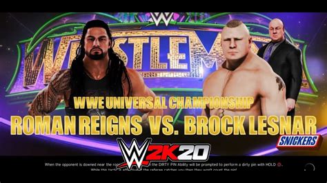 WWE 2K20 Brock Lesnar Vs Roman Reigns Universal Championship