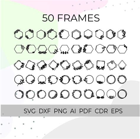 Cake Topper Svg Wedding Cake Topper Svg Wreath Frame Svg Etsy