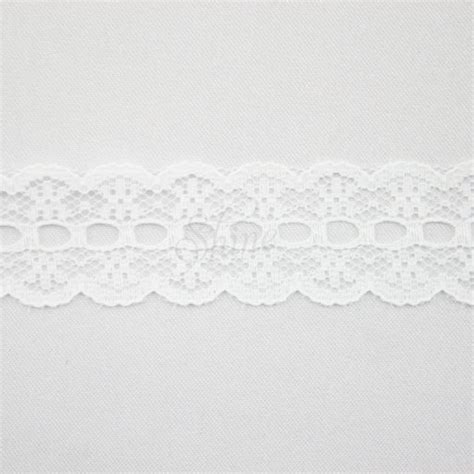 Nylon Eyelet Lace Trimming 672 White Shine Trimmings Fabrics