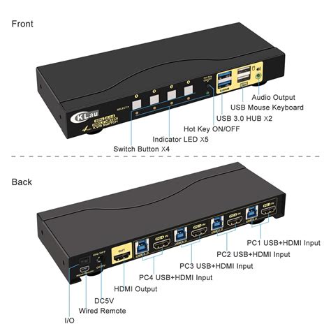 Mua CKLau 4 Port KVM HDMI Switch With Digital Audio Output All Input